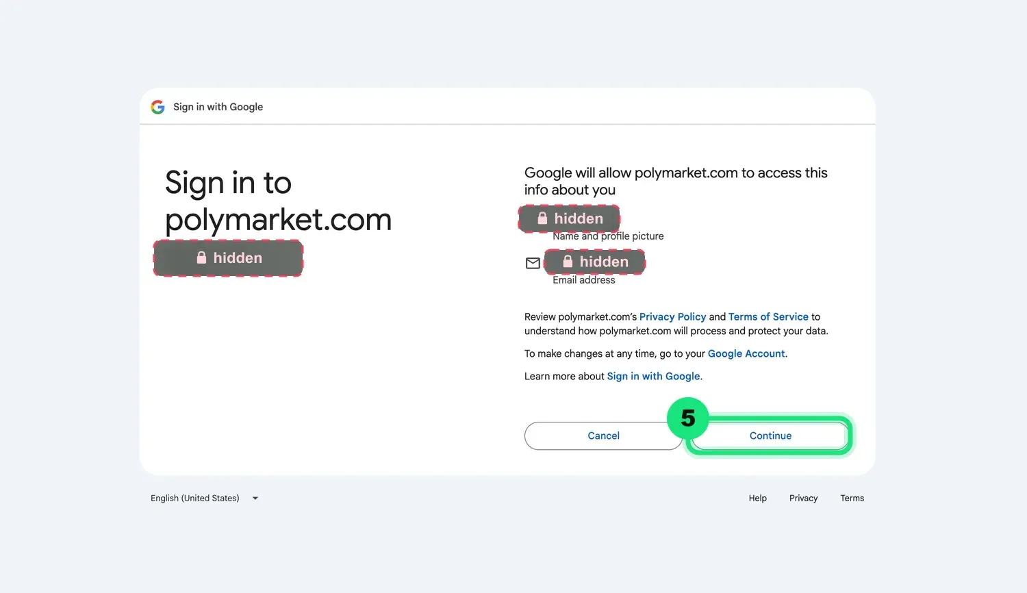 Confirm and continue